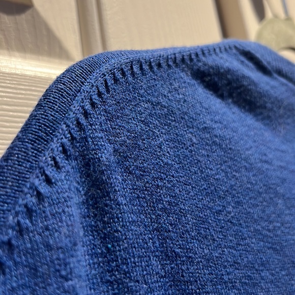 Royal blue Chaps V-Neck cotton cashmere sweater | XL - Picture 5 of 6